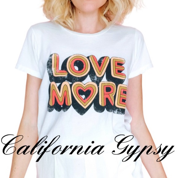 Love More Vintage Retro Boho T-shirt - Picture 7 of 8